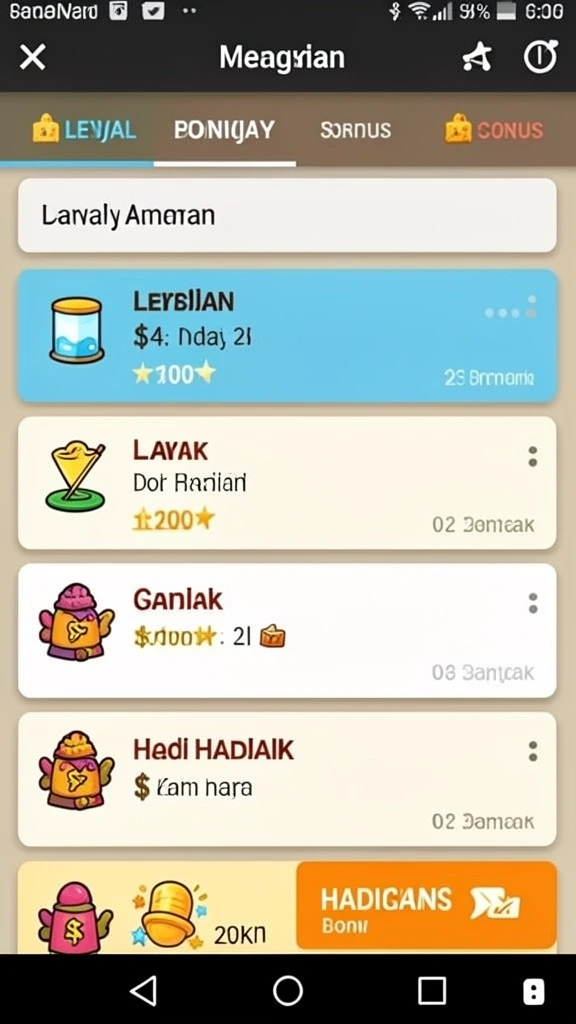 Layar utama dengan tampilan yang menarik dan intuitif.