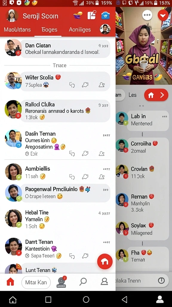 Fitur chat untuk interaksi sosial saat bermain.