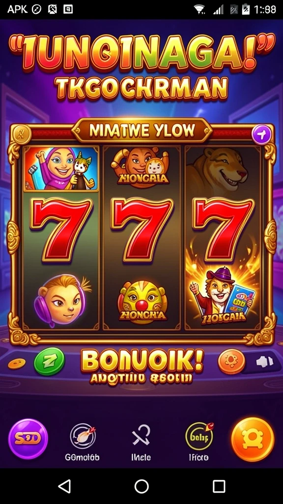Tampilan gulungan slot yang menarik.