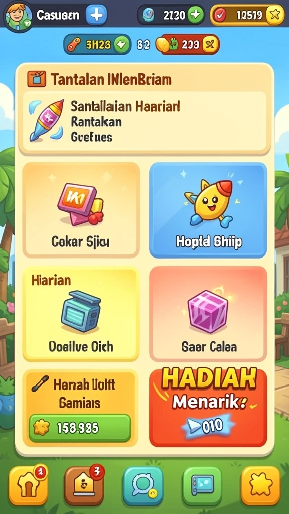 Tampilan antarmuka permainan yang menarik.