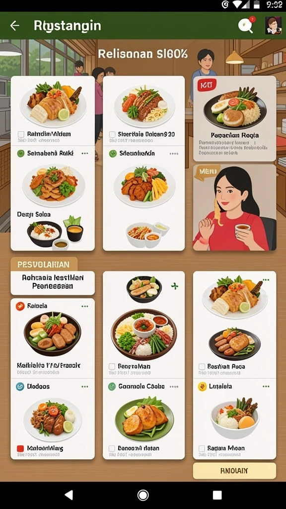Menu permainan yang beragam dan mudah diakses.