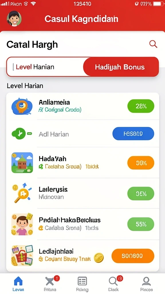 Tampilan level yang spektakuler dan penuh warna.