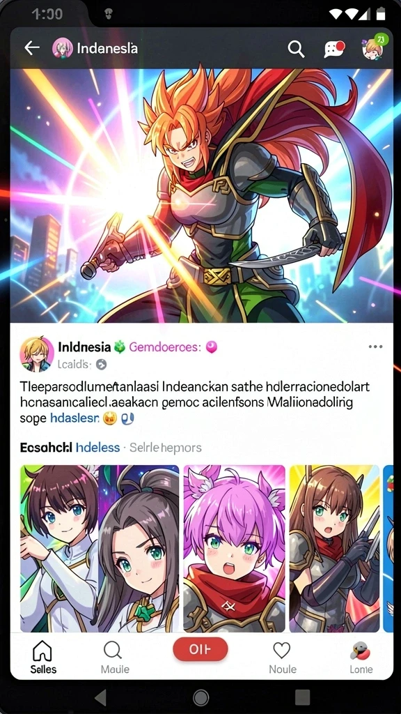 Karakter utama dalam aksi seru.